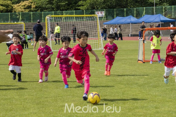 지난 17일 제주시 애향운동장에서 치러진 제17회 미디어제주기 전도유소년축구대회의 모습들. /사진=미디어제주.