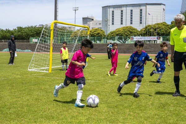지난 17일 제주시 애향운동장에서 치러진 제17회 미디어제주기 전도유소년축구대회의 모습들. /사진=미디어제주.