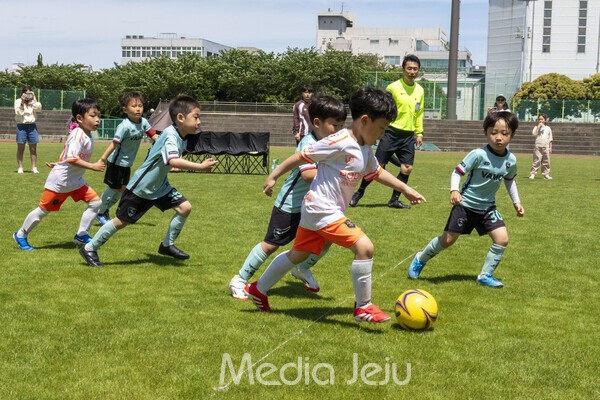 지난 17일 제주시 애향운동장에서 치러진 제17회 미디어제주기 전도유소년축구대회의 모습들. /사진=미디어제주.